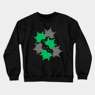 Leaf Design in Gray and Green Tones - Fresh and Natural Fashion Crewneck Sweatshirt